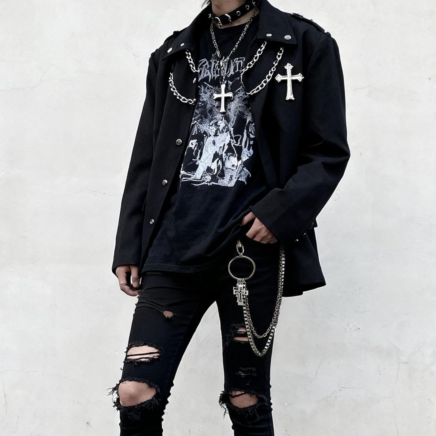 Wallet Chain,Punk Trousers Pants Chains for Men Women,Pocket Chain Heavy Chain Belt Goth Accessories - Image 6