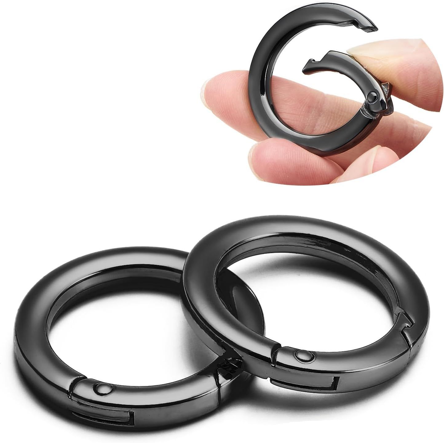4pcs Flat Trigger Spring O Rings,Metal Keychain Ring Round Carabiner Clips for Keyrings Buckle, Bags,Purses,Purses - Image 1