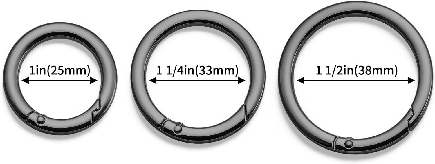 4pcs Flat Trigger Spring O Rings,Metal Keychain Ring Round Carabiner Clips for Keyrings Buckle, Bags,Purses,Purses - Image 2