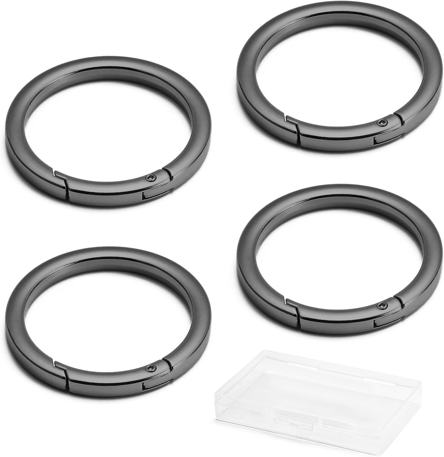 4pcs Flat Trigger Spring O Rings,Metal Keychain Ring Round Carabiner Clips for Keyrings Buckle, Bags,Purses,Purses - Image 3