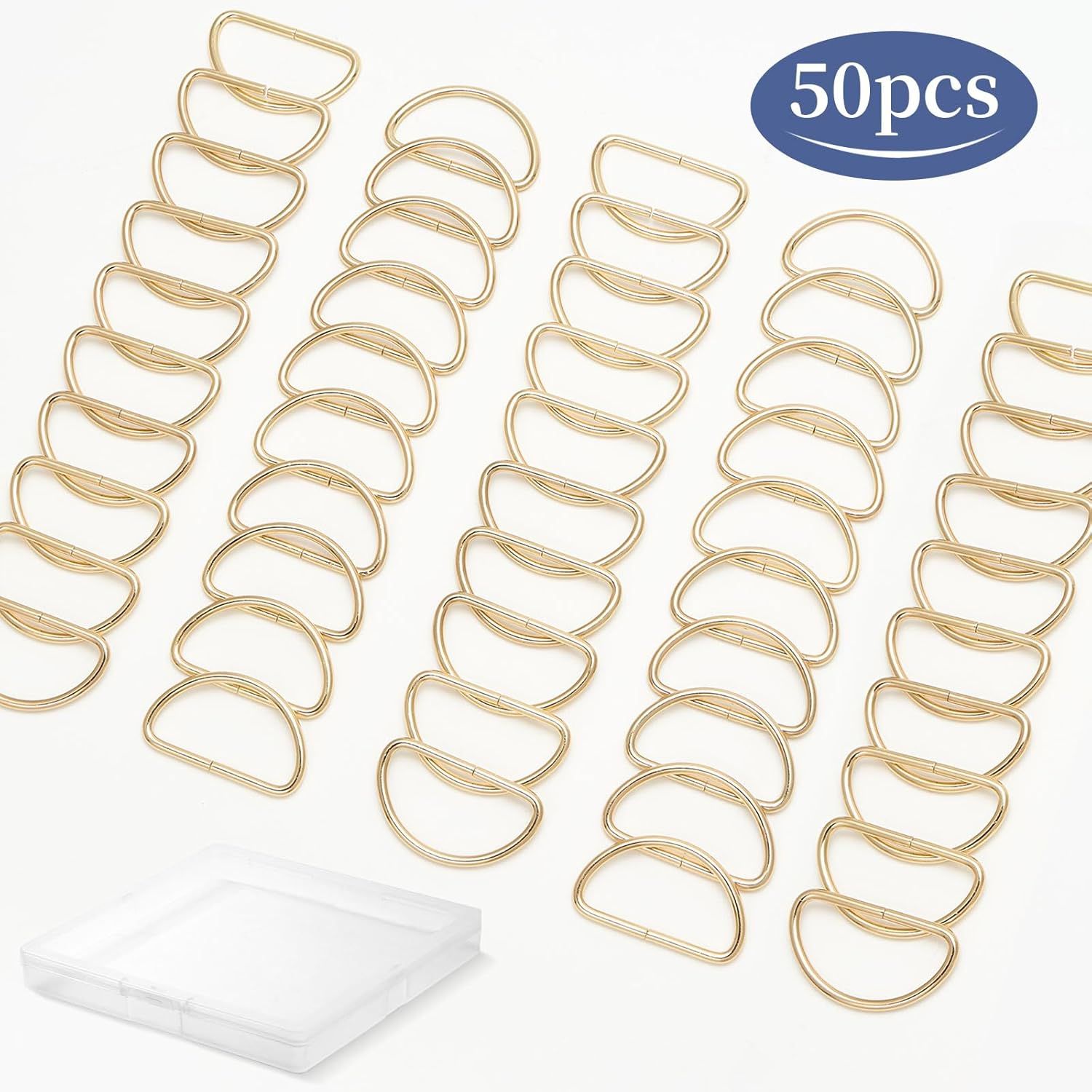 50pcs Metal D Ring Buckle for Purse Hardware Sewing Accessories Crafts Hand DIY - Image 4