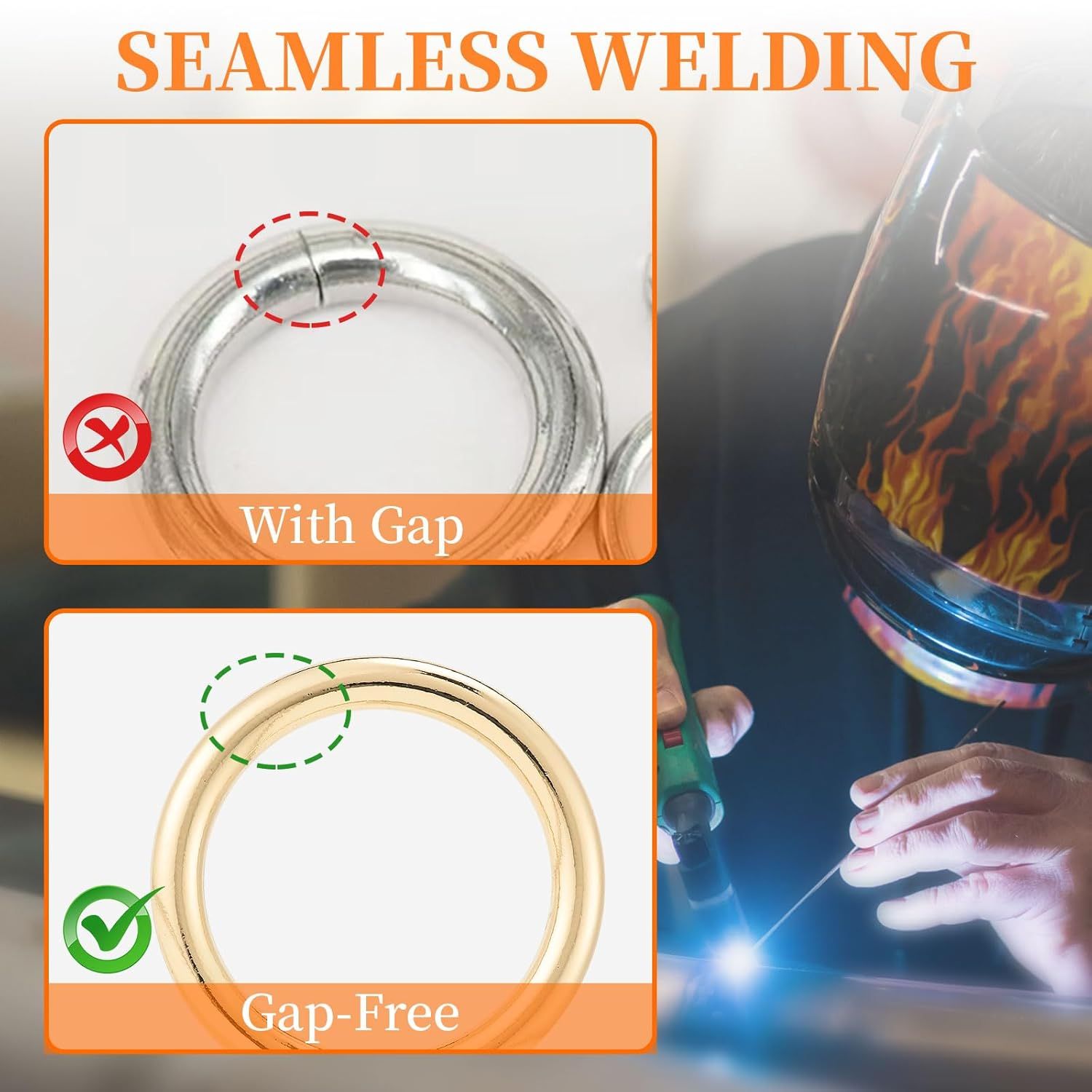 15pcs Metal Seamless Welded O Rings,Multi-Purpose O-Ring Hardware for Crafts Macrame Rings,Gold,1 inch - Image 3