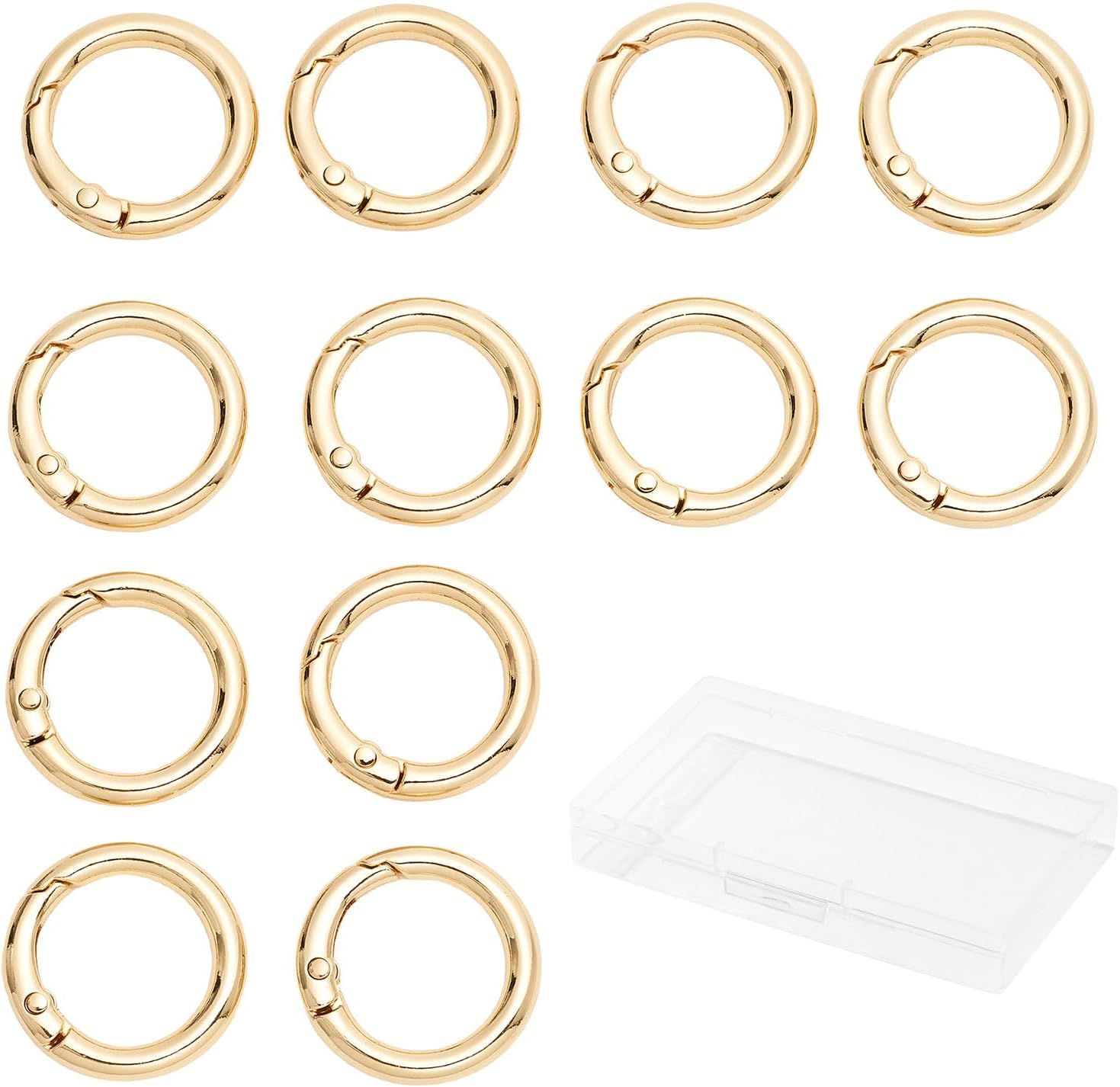 12Pcs Metal Spring O Rings Clip Keychain, Round Carabiner Clips Keyrings Snap Hook Buckle for Bags,Purses - Image 4