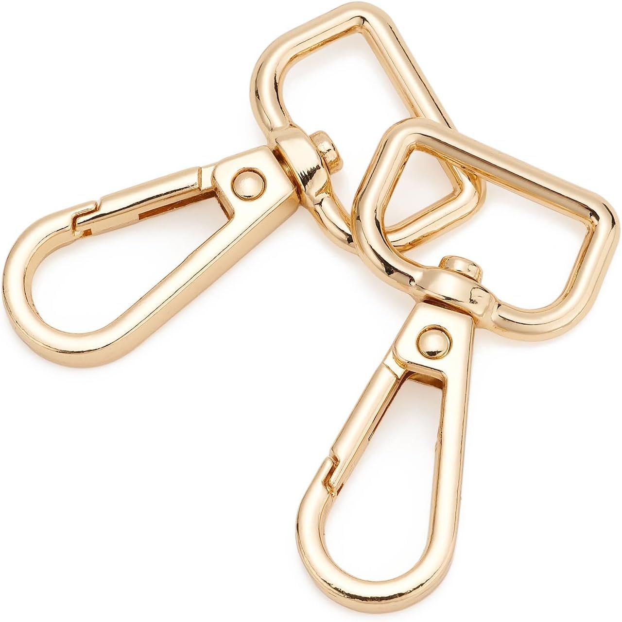 9 Pcs D Ring Swivel Lobster Claw Clasp Push Gate Snap Hooks Trigger Clips for DIY Crafts Keychain Purse Handbag Making,3/4 Inch Glod - Image 1