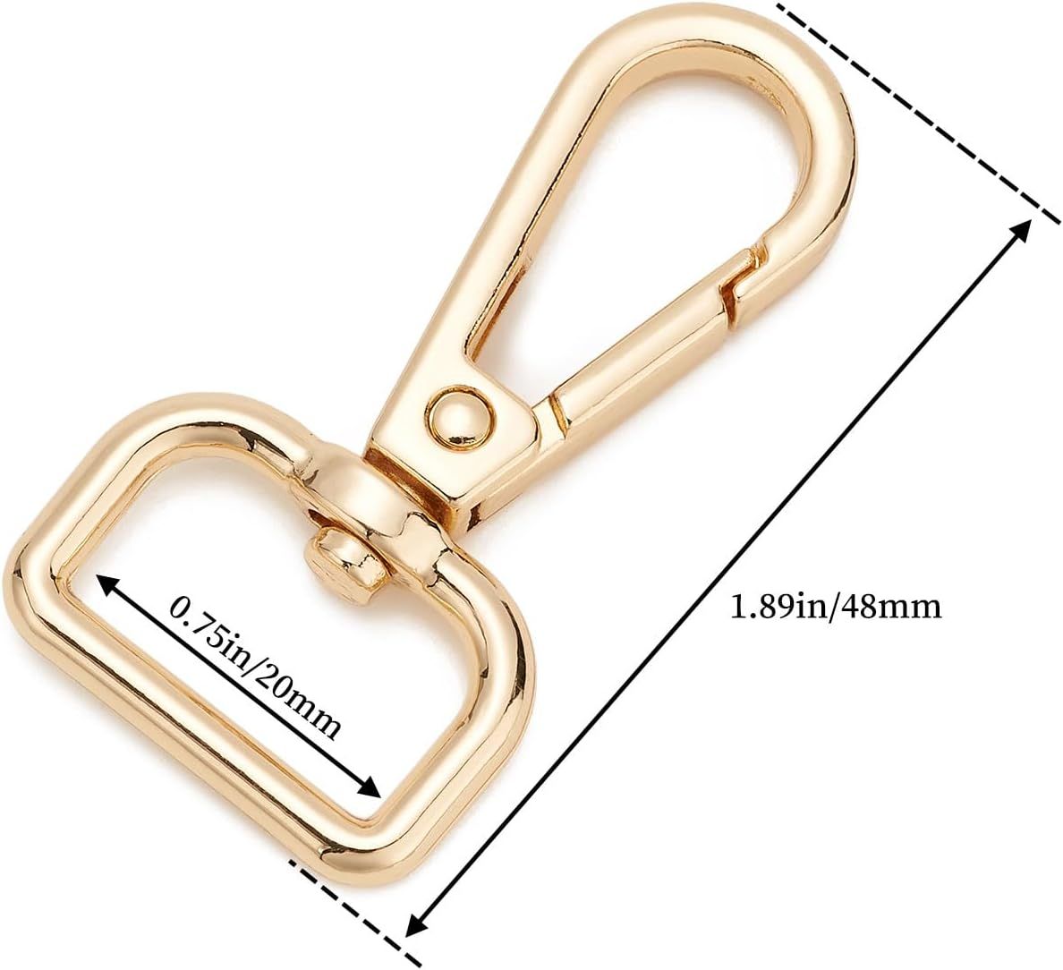 9 Pcs D Ring Swivel Lobster Claw Clasp Push Gate Snap Hooks Trigger Clips for DIY Crafts Keychain Purse Handbag Making,3/4 Inch Glod - Image 2