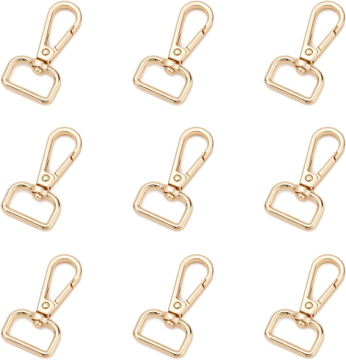 9 Pcs D Ring Swivel Lobster Claw Clasp Push Gate Snap Hooks Trigger Clips for DIY Crafts Keychain Purse Handbag Making,3/4 Inch Glod - Image 3