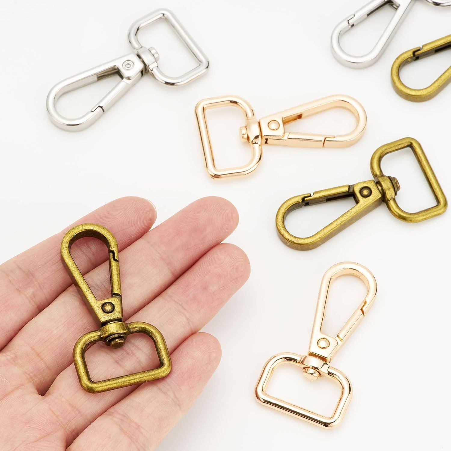 9 Pcs D Ring Swivel Lobster Claw Clasp Push Gate Snap Hooks Trigger Clips for DIY Crafts Keychain Purse Handbag Making,3/4 Inch Glod - Image 4