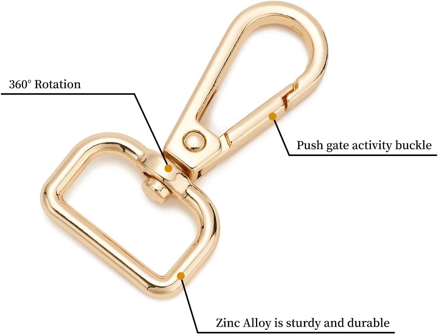 9 Pcs D Ring Swivel Lobster Claw Clasp Push Gate Snap Hooks Trigger Clips for DIY Crafts Keychain Purse Handbag Making,3/4 Inch Glod - Image 5