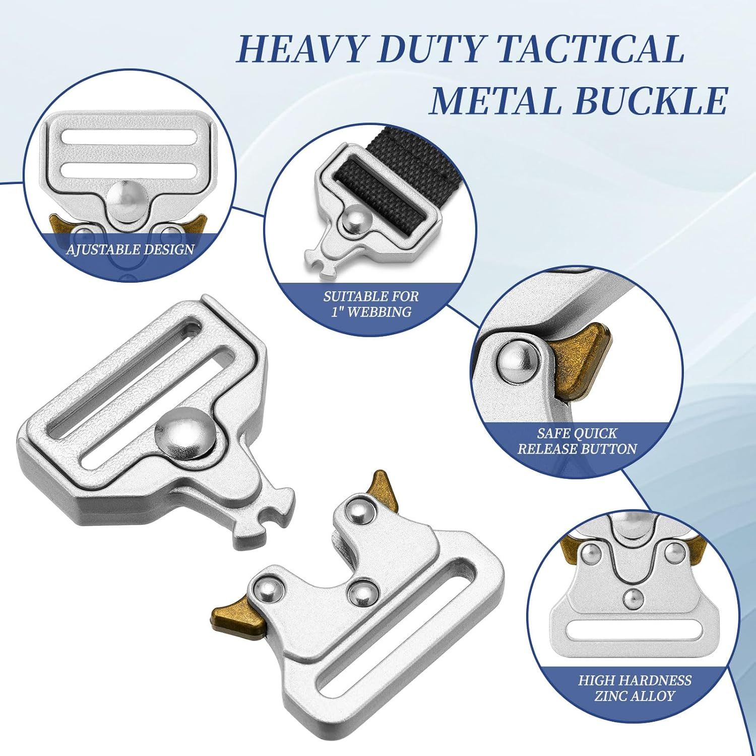 Tactical Buckle Replacement 2 pack,Metal Buckle Clip for Dog Collar, Keychain, Hunting Belt Bags - Image 4