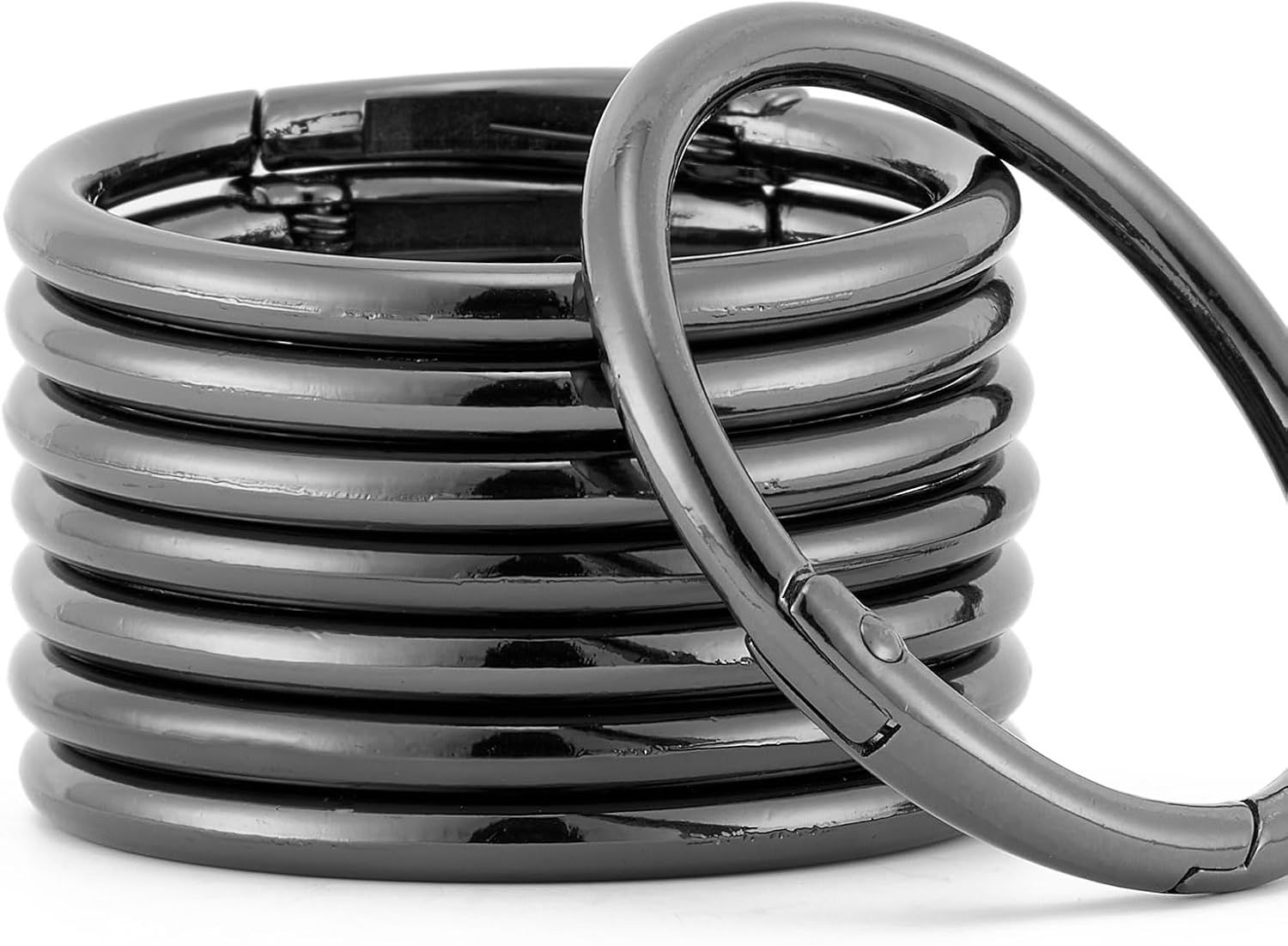 25pcs Trigger Spring O Rings Round,Metal Keychain Ring Round Carabiner Clips for Keyrings Buckle, Bags,Purses - Image 1