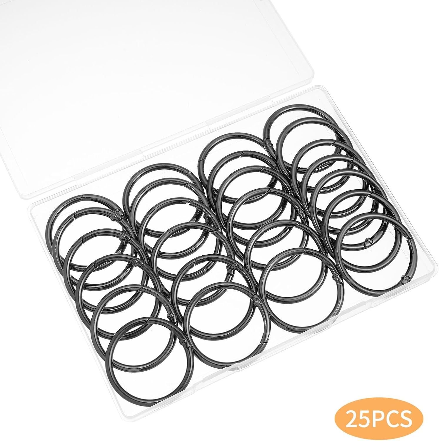 25pcs Trigger Spring O Rings Round,Metal Keychain Ring Round Carabiner Clips for Keyrings Buckle, Bags,Purses - Image 3
