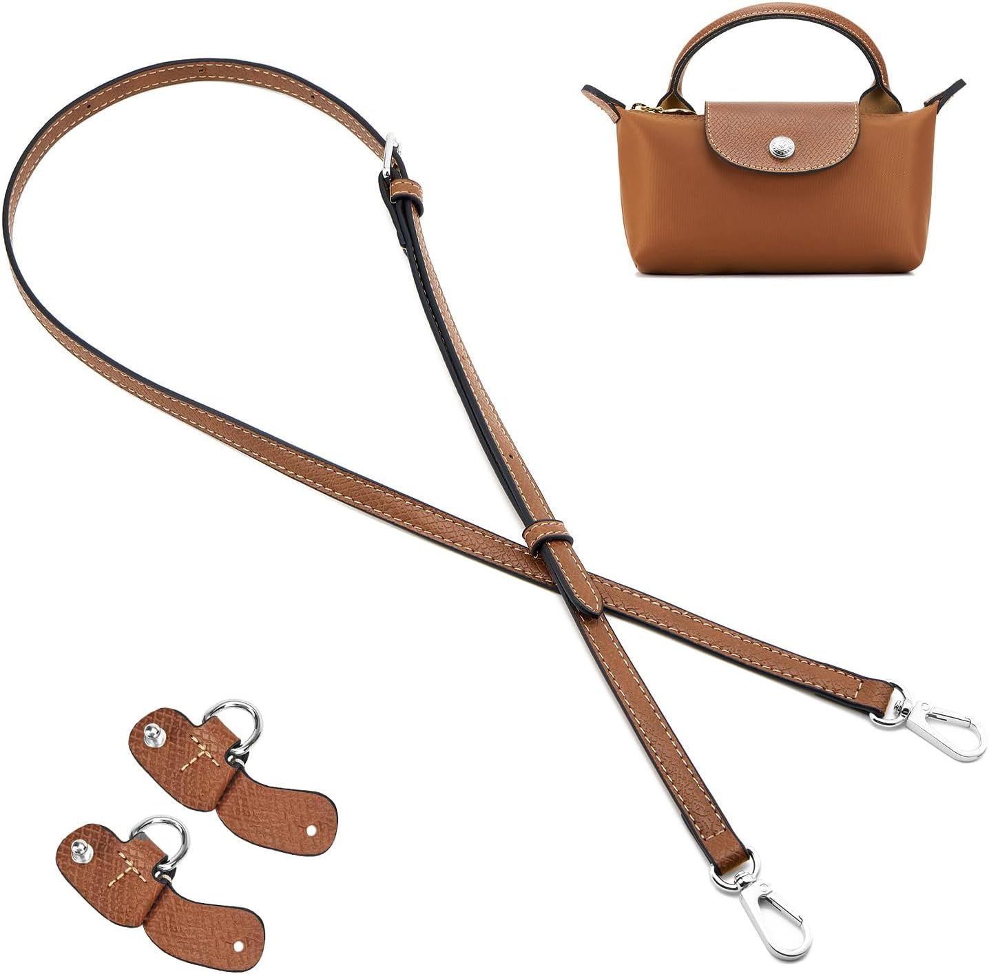 Bag Strap Suitable for Longchamp Mini Pouch, Purse Crossbody Replacement Adjustable Shoulder Strap Conversion Kit - Image 1