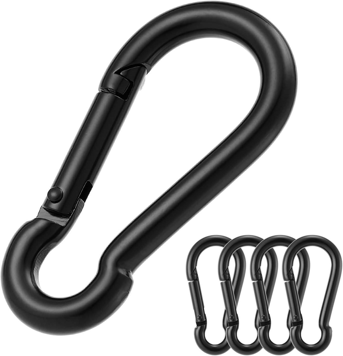 4Pcs Stainless Steel Spring Snap Hook Carabiner 304 Stainless Steel Heavy Duty Clips for Backpack Hiking Camping - Image 1