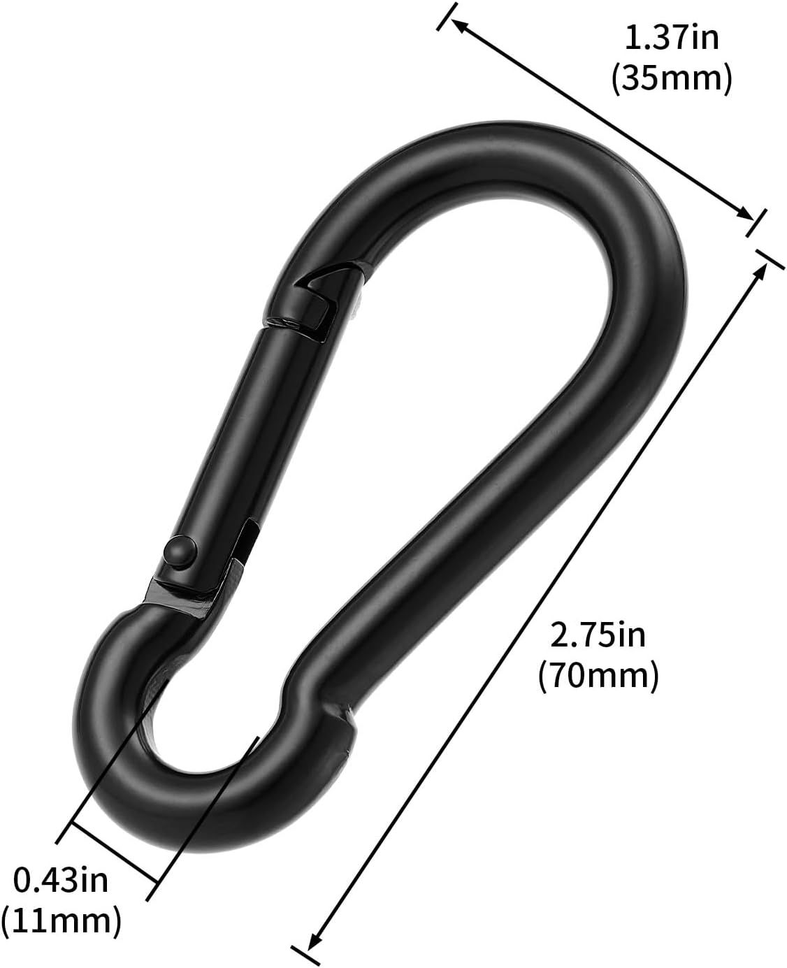 4Pcs Stainless Steel Spring Snap Hook Carabiner 304 Stainless Steel Heavy Duty Clips for Backpack Hiking Camping - Image 2