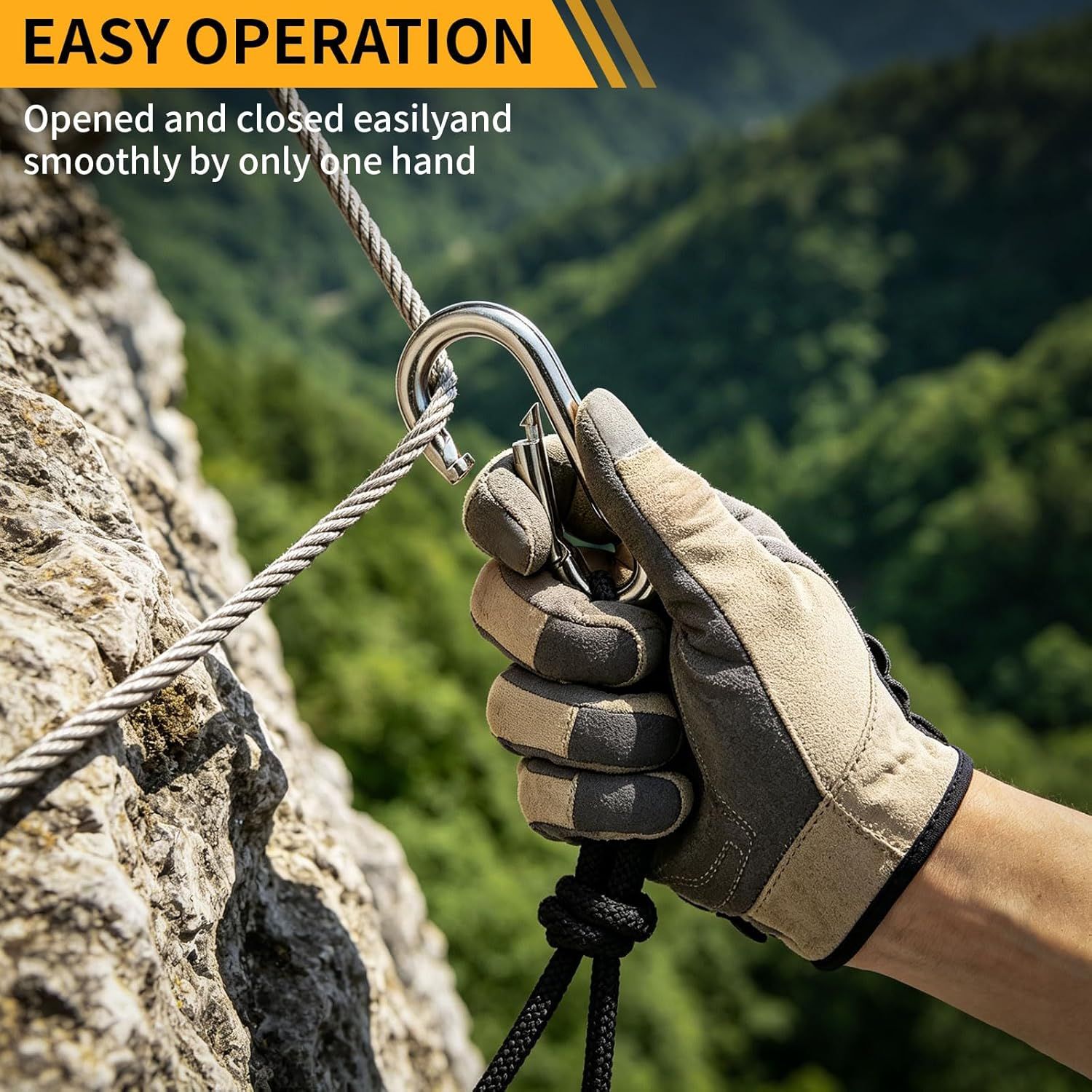 4Pcs Stainless Steel Spring Snap Hook Carabiner 304 Stainless Steel Heavy Duty Clips for Backpack Hiking Camping - Image 4