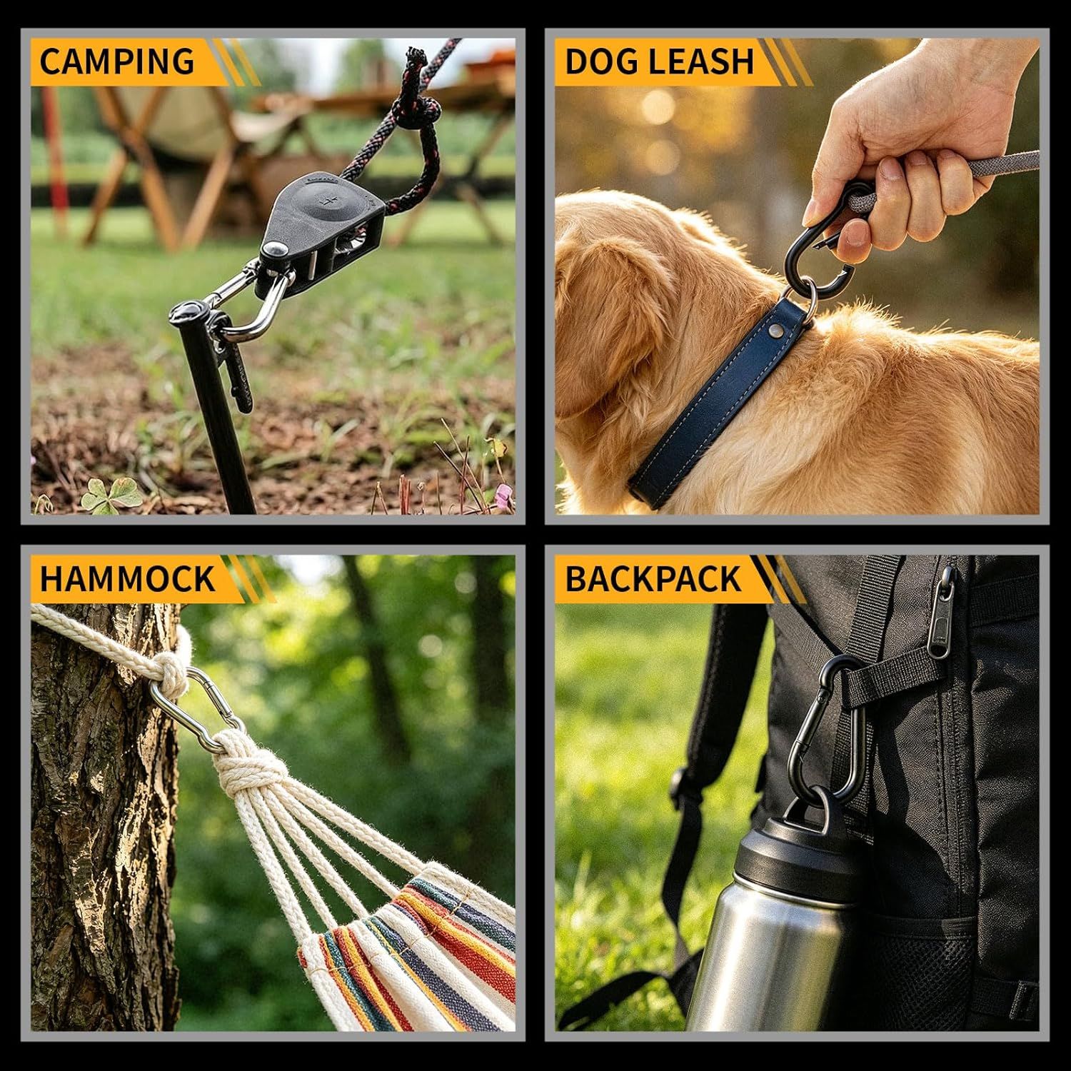 4Pcs Stainless Steel Spring Snap Hook Carabiner 304 Stainless Steel Heavy Duty Clips for Backpack Hiking Camping - Image 5