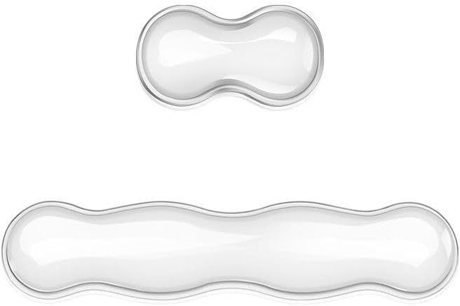 Gel Keyboard Wrist Rest Set - Ergonomic Computer Desk Pad for Typing Pain Relief, Cute Silicone Cushion for Support Hand & Arm, Comfortable Wrist Rest for Gaming Laptop Office & Home Accessories - Image 1