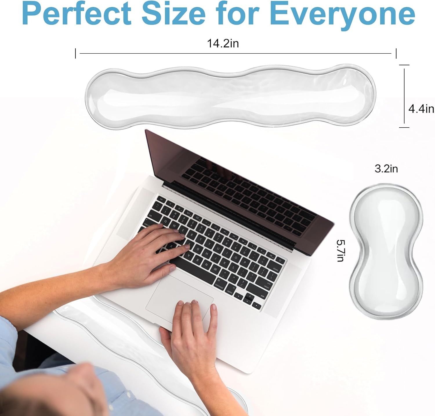 Gel Keyboard Wrist Rest Set - Ergonomic Computer Desk Pad for Typing Pain Relief, Cute Silicone Cushion for Support Hand & Arm, Comfortable Wrist Rest for Gaming Laptop Office & Home Accessories - Image 2