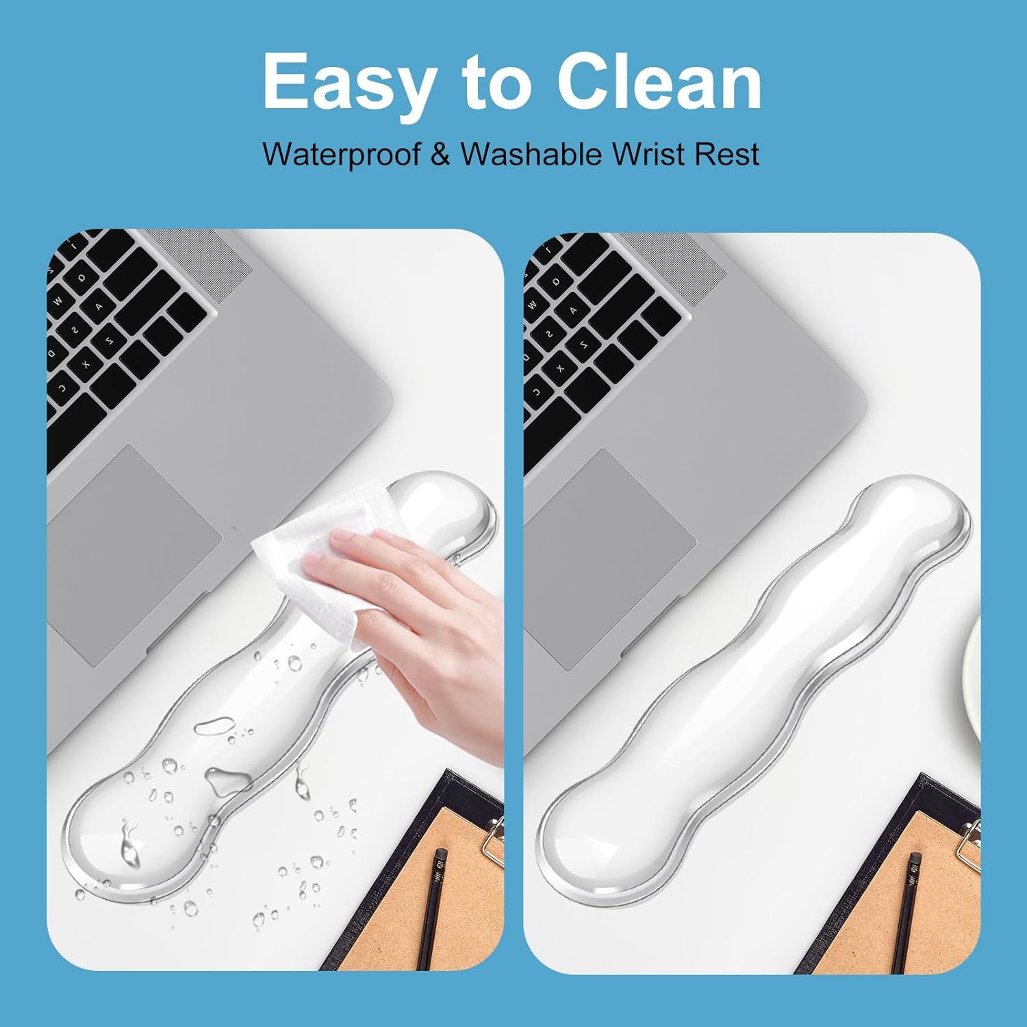 Gel Keyboard Wrist Rest Set - Ergonomic Computer Desk Pad for Typing Pain Relief, Cute Silicone Cushion for Support Hand & Arm, Comfortable Wrist Rest for Gaming Laptop Office & Home Accessories - Image 6