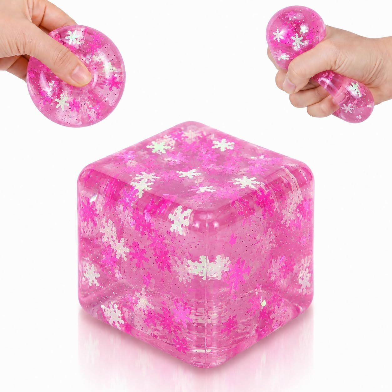 Ice Cube Squeeze Toy, Stress-Relief Sensory Toy, Slow Rebound Squeeze Cube, Suitable for Children and Adults, 1.98 Inch Snowflake Crushed Ice (Purple) - Image 1