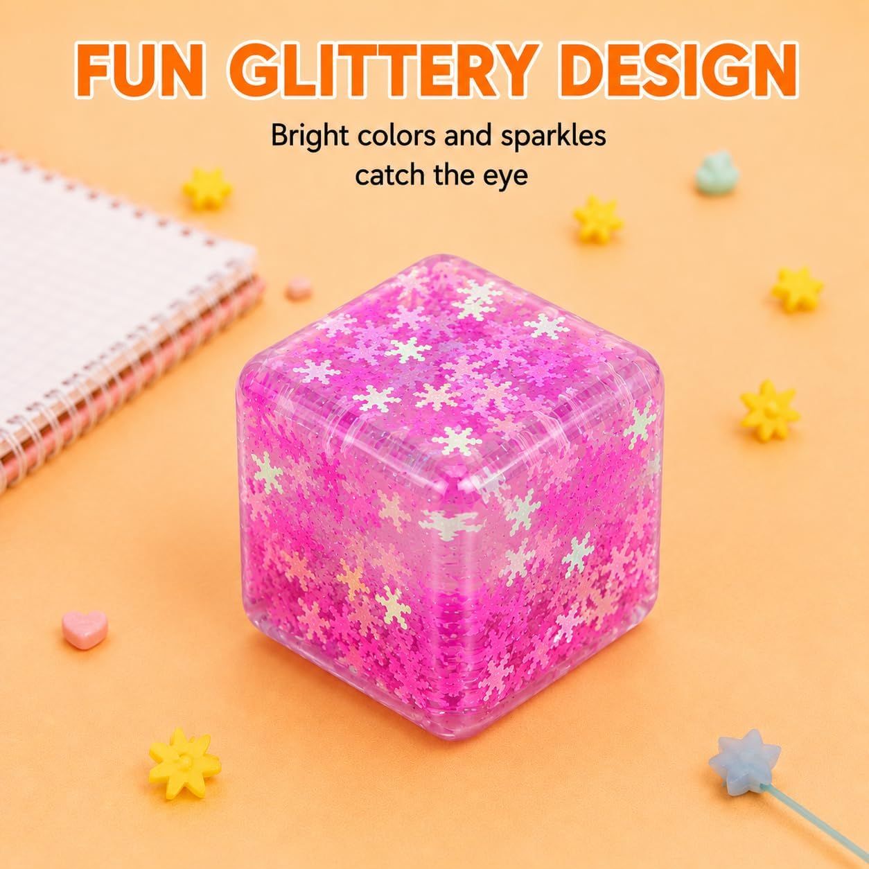Ice Cube Squeeze Toy, Stress-Relief Sensory Toy, Slow Rebound Squeeze Cube, Suitable for Children and Adults, 1.98 Inch Snowflake Crushed Ice (Purple) - Image 8