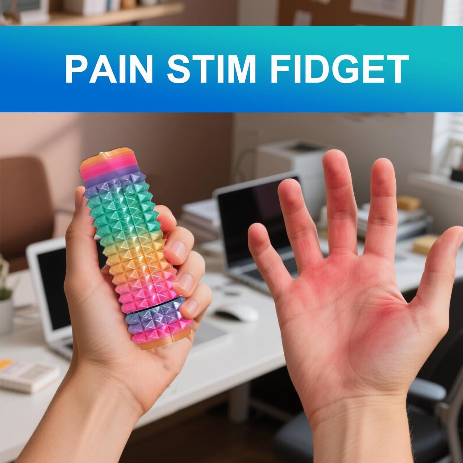 5PC Little Ouchies Fidget Toys Adults, Pain Stim Pocket Sensory Toys for Anxiety and Stress Reduction,Portable Travel Stress Relief Spiky Fidget Keychain (Style-1) - Image 5