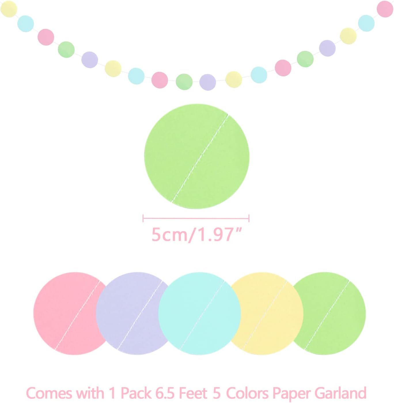Macaron Birthday Decorations - 20-Pc Set with Pre-Strung Happy Birthday Banner, Tissue Paper, Garland, Swirls | Pastel Party Supplies for Women Girls Baby Shower, Adults Birthday Party Decor - Image 4