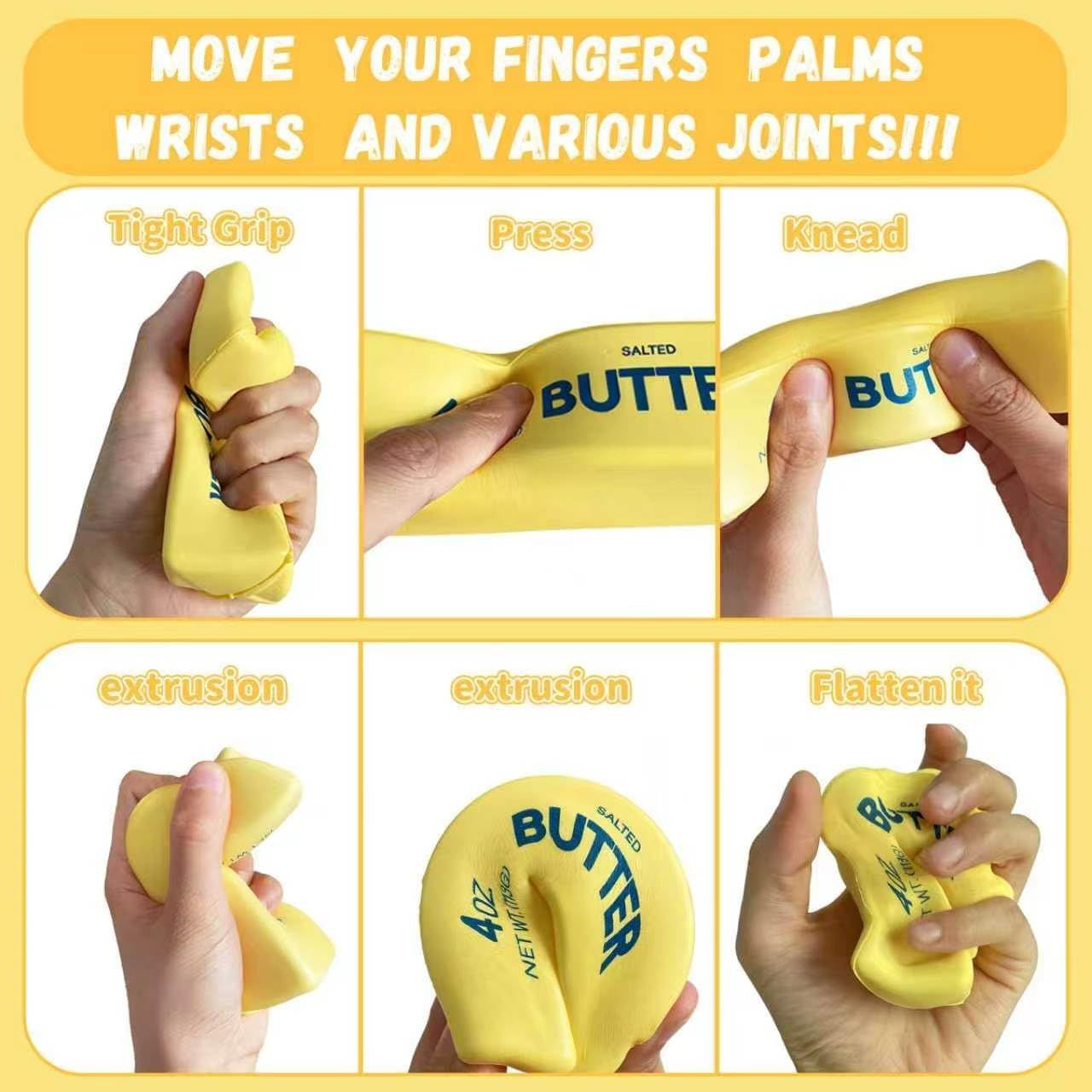 3Pcs Slow Rebound Cute Butter Squeeze Stress Balls, 2026 New Realistic Soft Butter Stick Fidget Toy,Slow Rising Portable Squishy for Adults Anxiety & Stress Relief, Sensory Gifts for Office, Home - Image 4