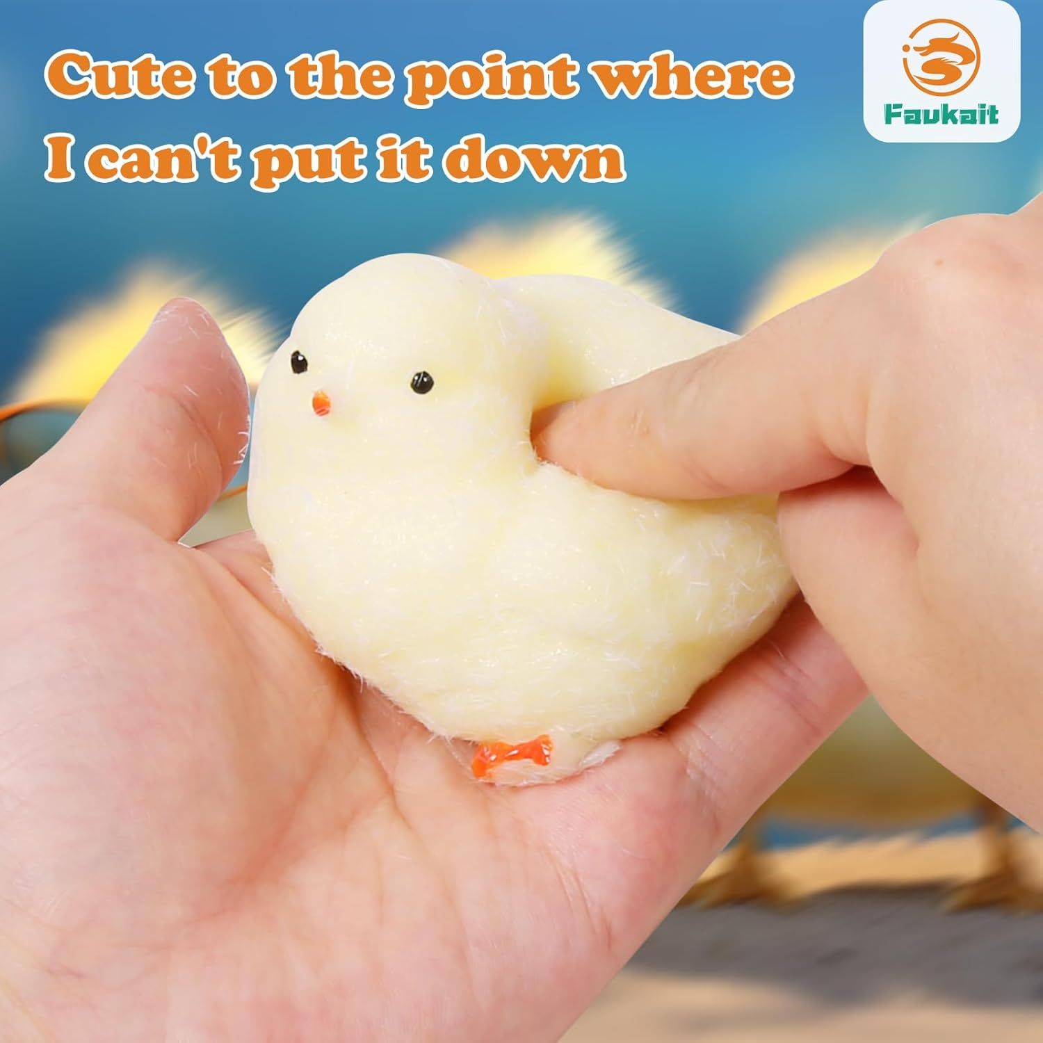 Handmade Chick Squeeze Toys Ultra Soft Squishy Fidget Toys Silicone Squishies Toys for Stress Relief ( Chicken ) (1pcs) - Image 6