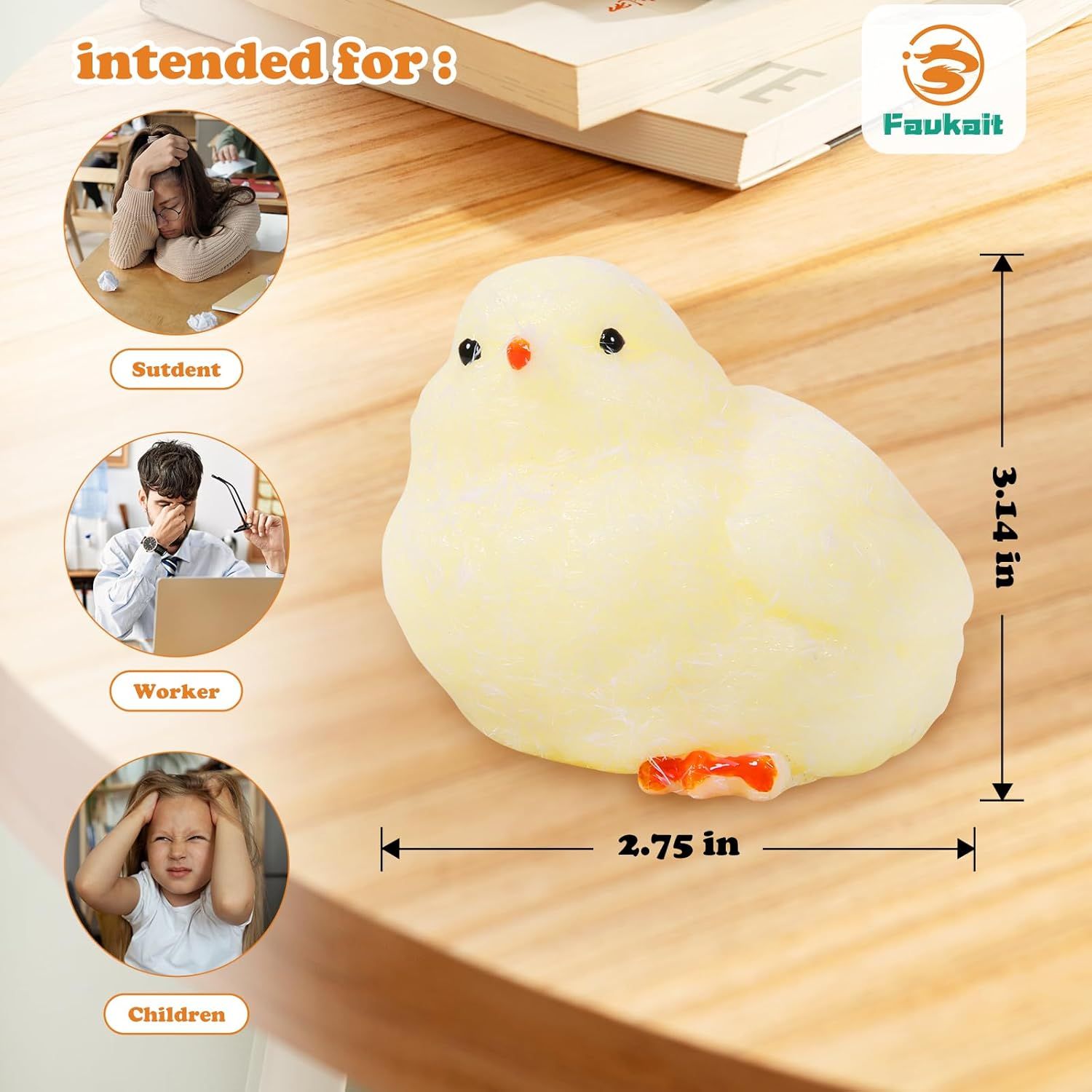 Handmade Chick Squeeze Toys Ultra Soft Squishy Fidget Toys Silicone Squishies Toys for Stress Relief ( Chicken ) (1pcs) - Image 8