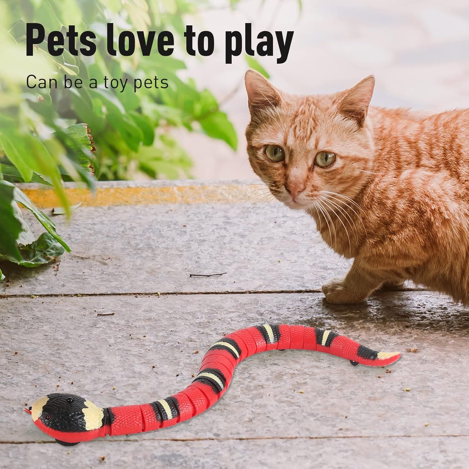 Cat Toys Snake Interactive,Kitten Toys,Realistic Smart Sensing Snake Toy,USB Rechargeable,Automatically Sense Obstacles and Escape,Electric Tricky Snake Cat Toys for Indoor Cats Dogs(Pink snake) - Image 8