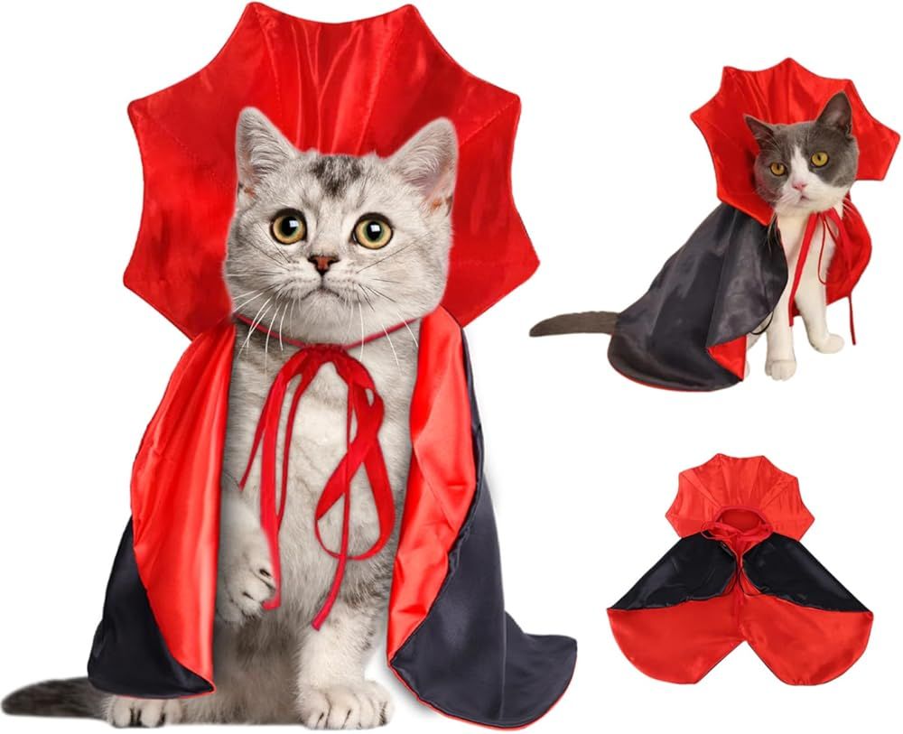 Halloween Pet Cape Costume - Vampire Cloak, Wizard Outfit, Witch Cosplay Apparel, Party Costumes for Small Medium Dogs and Cats - Pet Supplies Accessories - Image 1