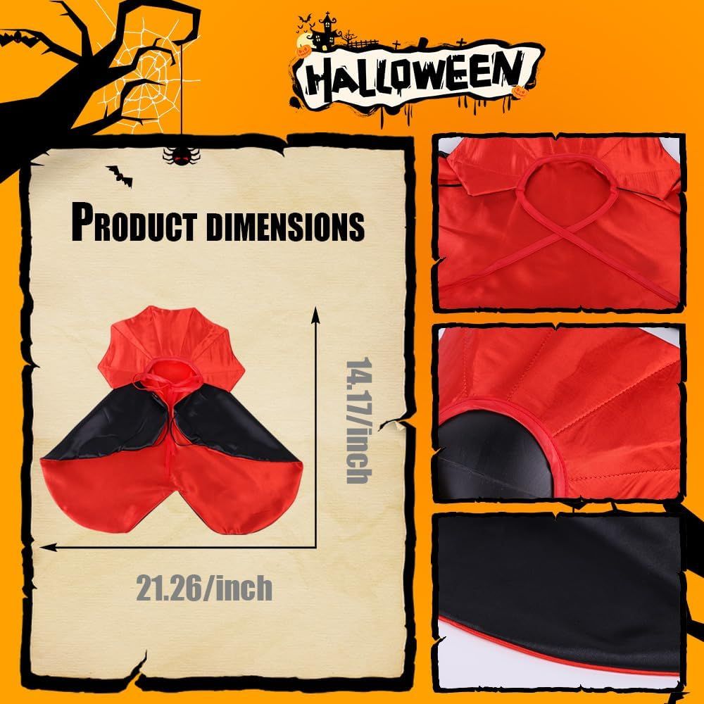 Halloween Pet Cape Costume - Vampire Cloak, Wizard Outfit, Witch Cosplay Apparel, Party Costumes for Small Medium Dogs and Cats - Pet Supplies Accessories - Image 3