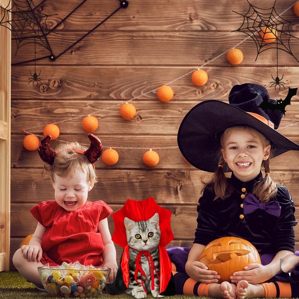 Halloween Pet Cape Costume - Vampire Cloak, Wizard Outfit, Witch Cosplay Apparel, Party Costumes for Small Medium Dogs and Cats - Pet Supplies Accessories - Image 6