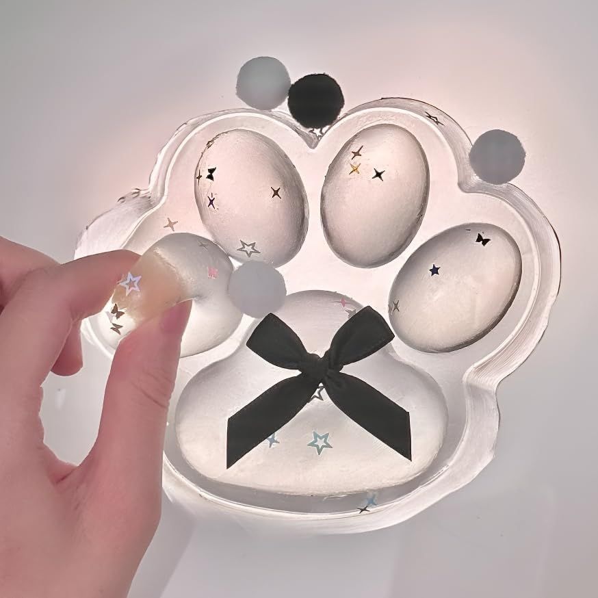 3 Pcs Taba Squishy Cat Paw Big 5 in Squeeze Toys, Large Transparent Cat Paw Squishy Toys Pack, Squeeze Toy for Chill and Stress Relief, Birthday Gift Present, Squeeze Toys for Adults - Image 6