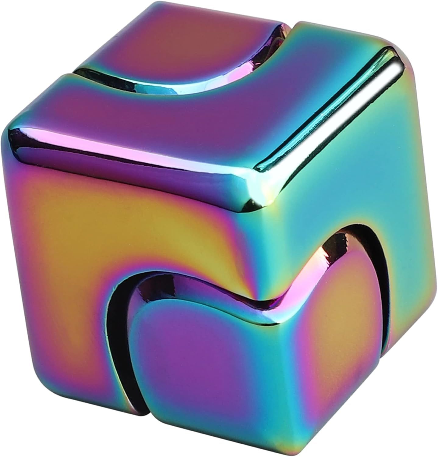 Infinity Gear Fidget Cube Spinner for Kid Adult, Transformable Spinning Top Metallic Fidget Toys for Anti-Anxiety Stress Relief Autism Finger Hand Spinner, 2-in-1 Cube Toy for Desk Office Classroom - Image 2