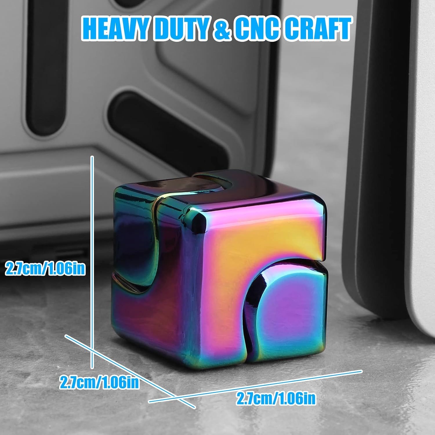 Infinity Gear Fidget Cube Spinner for Kid Adult, Transformable Spinning Top Metallic Fidget Toys for Anti-Anxiety Stress Relief Autism Finger Hand Spinner, 2-in-1 Cube Toy for Desk Office Classroom - Image 3