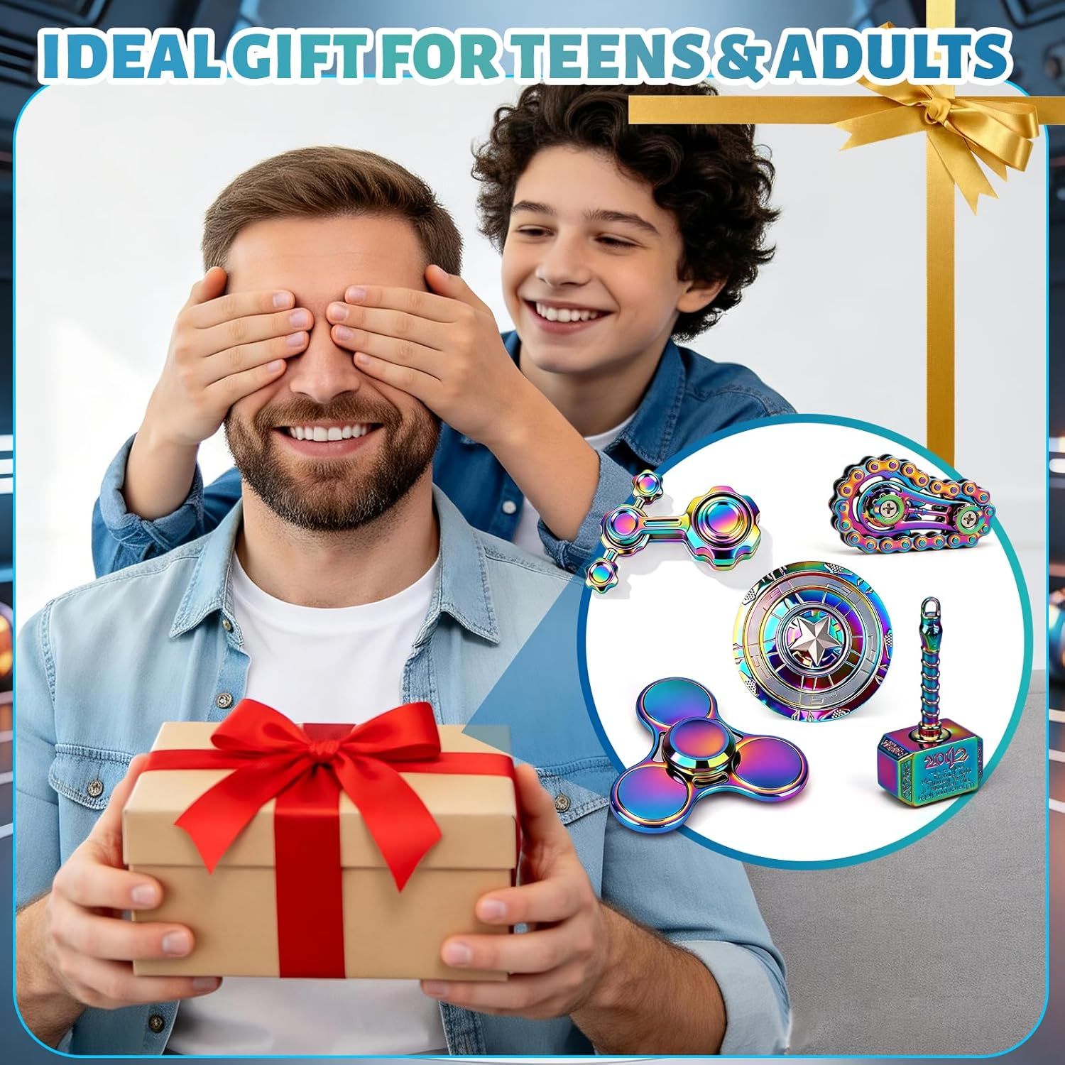 5 PCS Fidget Toy Set Adults & Teen, Sensory Handheld Gadgets Spinners, Cool Desk Toys for Office, Home, Travel, Perfect Classroom Prizes, Goodie Bag Fillers, Party Supplies - Image 7