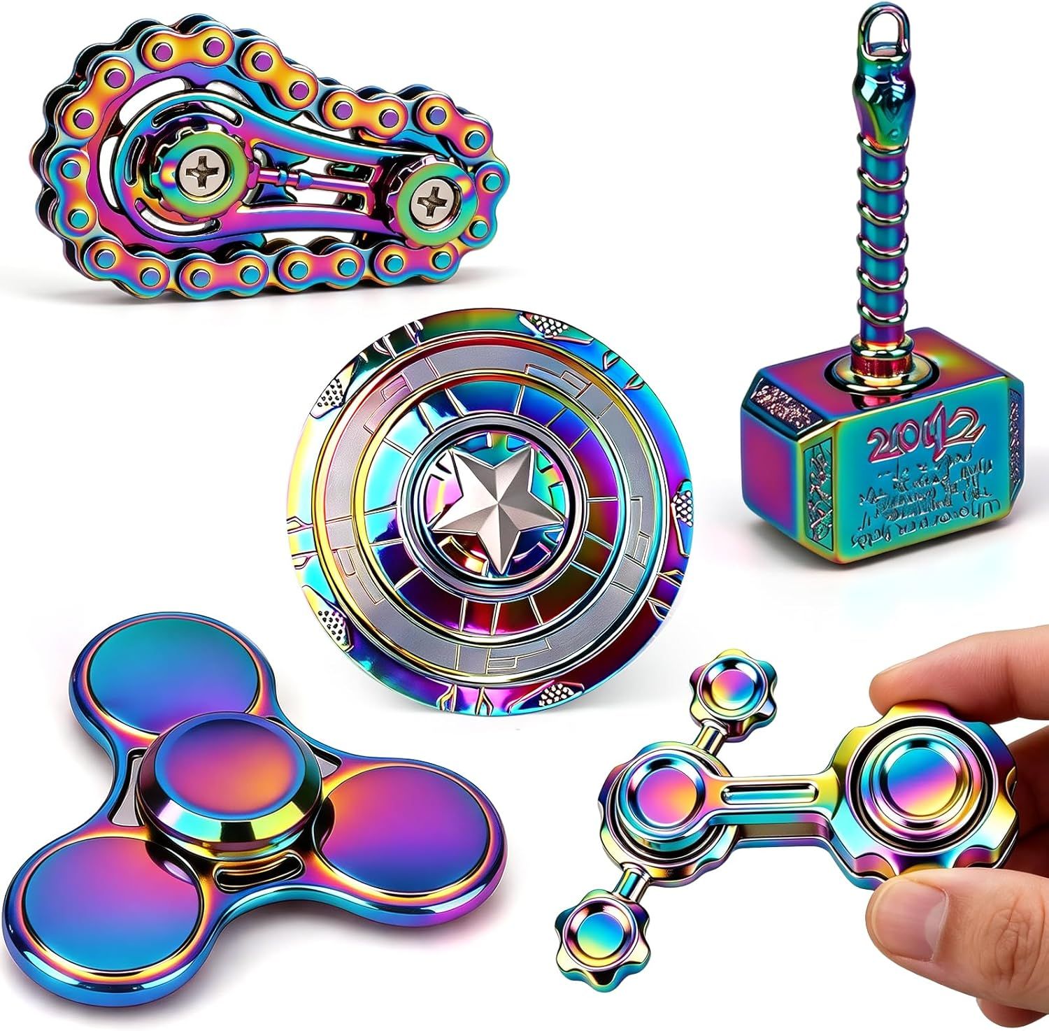 5 PCS Fidget Toy Set Adults & Teen, Sensory Handheld Gadgets Spinners, Cool Desk Toys for Office, Home, Travel, Perfect Classroom Prizes, Goodie Bag Fillers, Party Supplies - Image 8