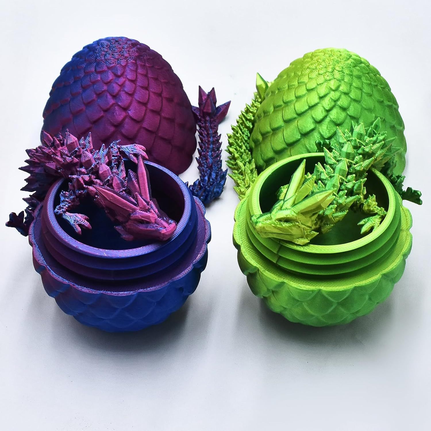 2 PCS MINI 3D Printed Dragon in Egg,Full Articulated Crystal Dragon,Flexible Joints Home Decor Executive Desk Toys, Creative Gifts - Image 3