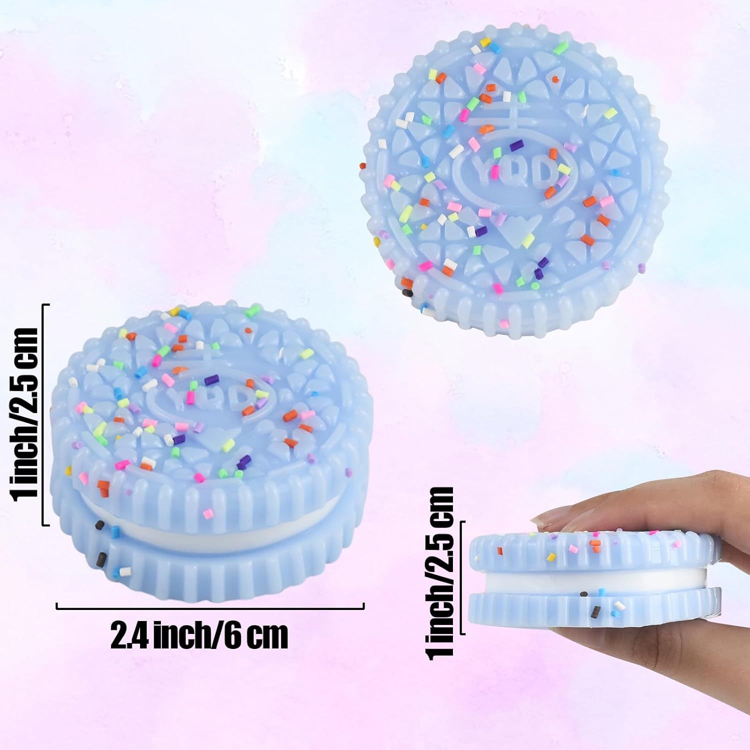 8 PCS Colorful Cookies Squish Fidget Toys - Sensory Fidget Squeeze Toy- Party Favors Gifts Stress Balls-Stress Relief Hand Toy - Image 3