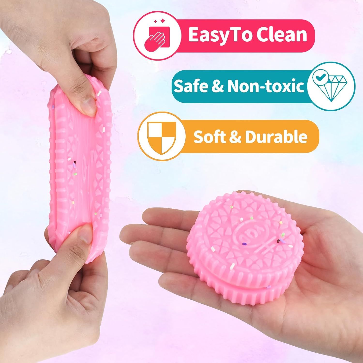 8 PCS Colorful Cookies Squish Fidget Toys - Sensory Fidget Squeeze Toy- Party Favors Gifts Stress Balls-Stress Relief Hand Toy - Image 6