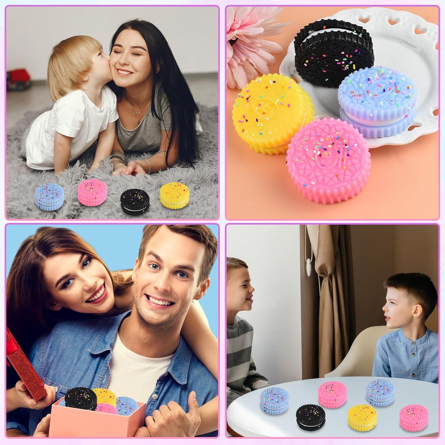 8 PCS Colorful Cookies Squish Fidget Toys - Sensory Fidget Squeeze Toy- Party Favors Gifts Stress Balls-Stress Relief Hand Toy - Image 7
