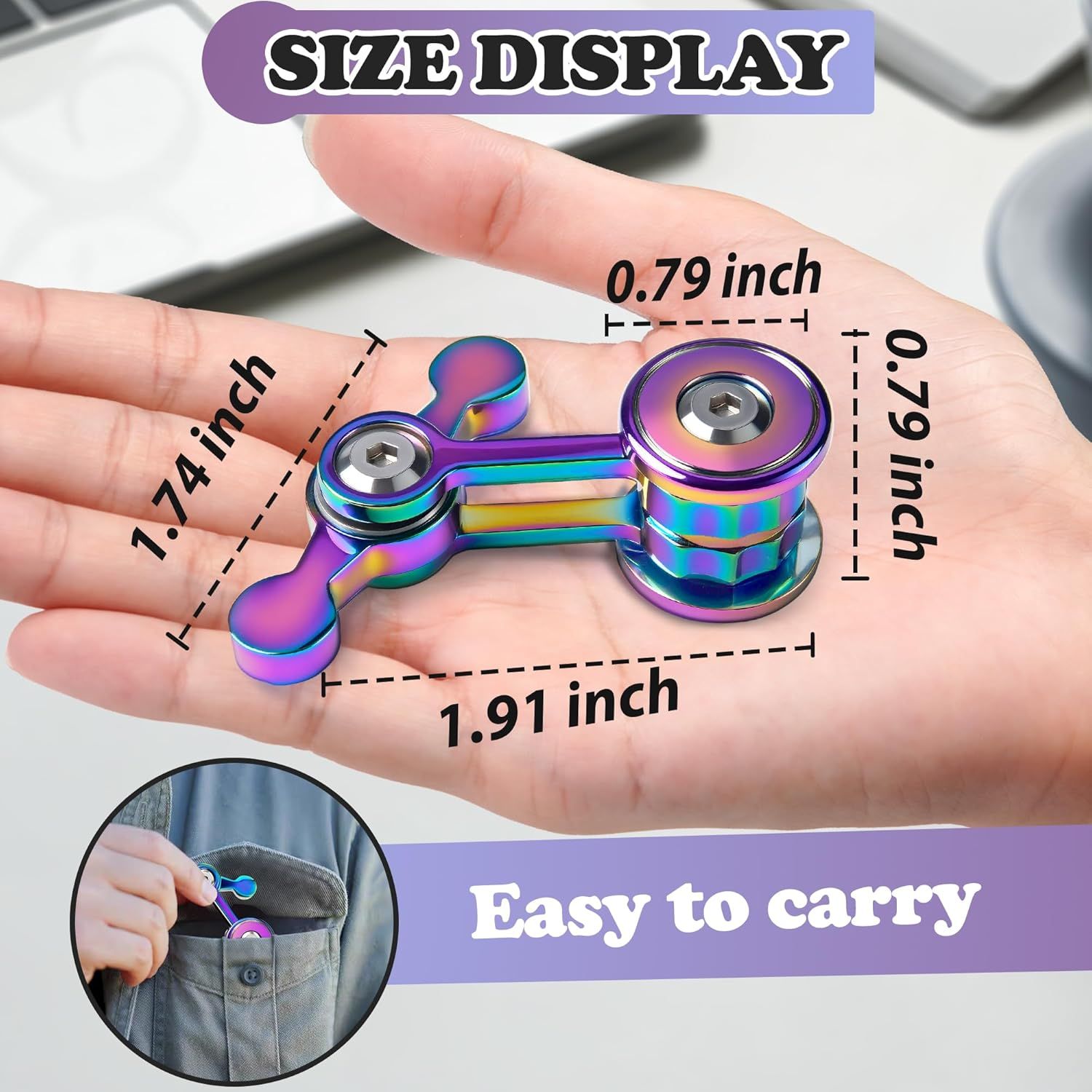 Fidget Spinner for Adults, Metal Silent Figette Office Desk Toy Quiet Cool Gadgets Gifts for Teen Boys Kid Anxiety Stress Relief Calm Down Sensory Autism Autistic ADHD Airplane Travel Need Must Have - Image 6