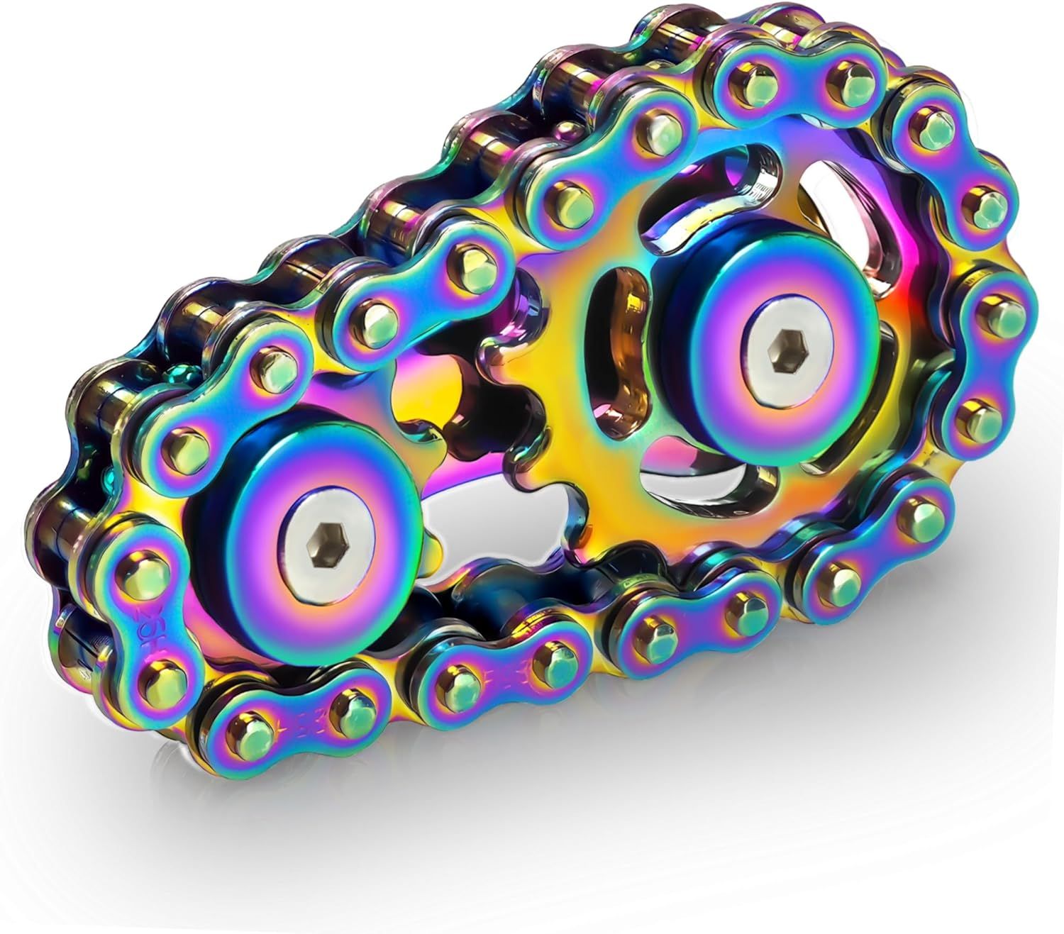 Metal Fidget Spinner Toys for Teens Boys Adults Bike Chain Roller Gadgets ADHD Figette Anxiety Stress Relief Items Quiet Figet Desk Offices EDC Men Easter Basket Stuffer - Image 1