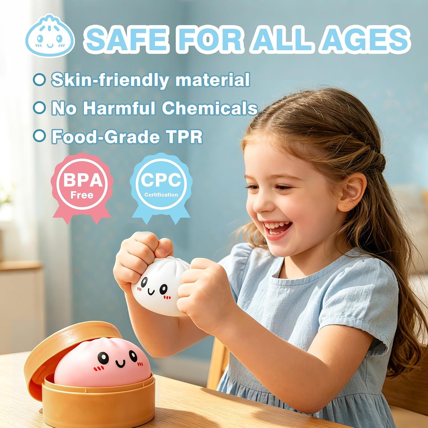Dumpling Squishies, 2026 Newly Upgraded Dumpling Stress Ball, Squishy Dumpling Toy Mystery Box, Sensory Fidget Toys for Anxiety Relief, Perfect for Party Favors, Birthday Gifts & Desk Toys (White) - Image 5