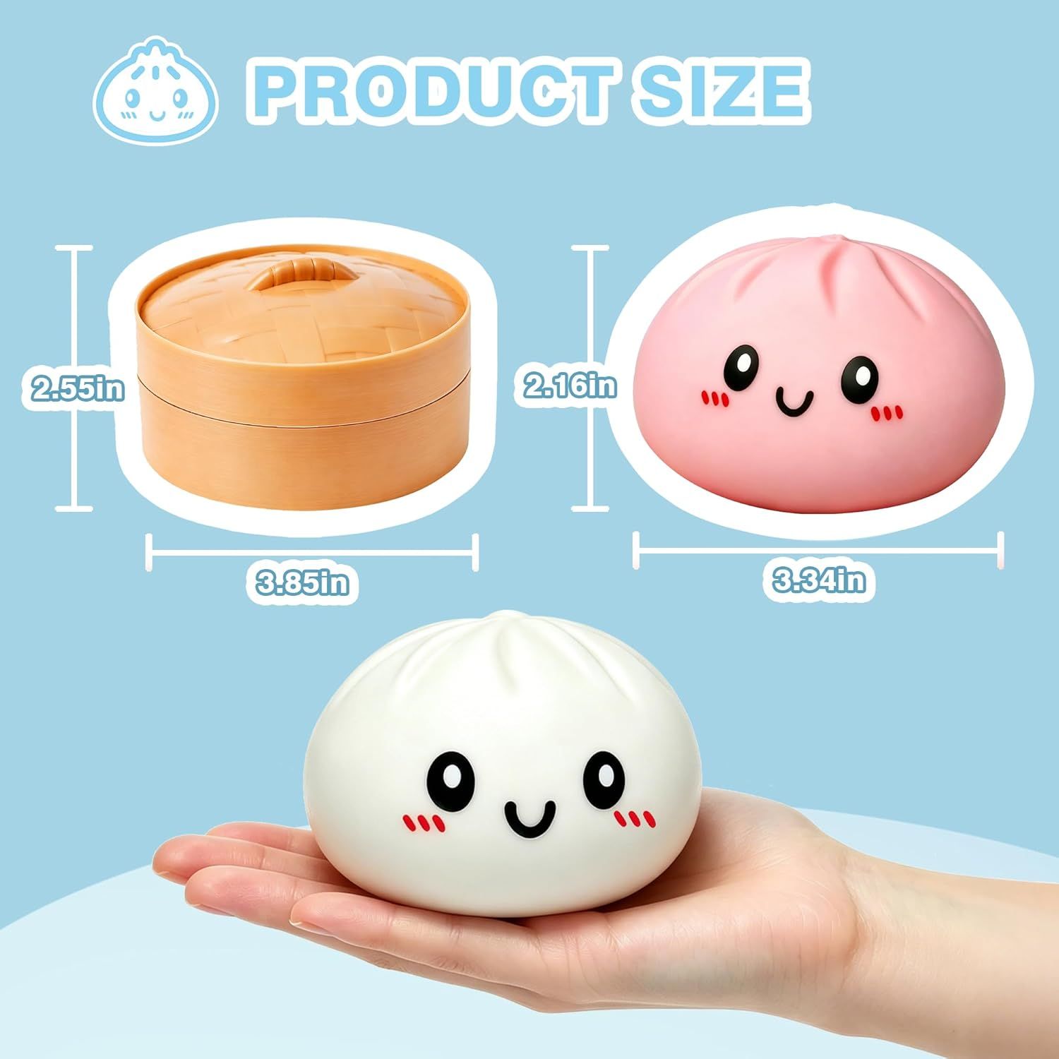 Dumpling Squishies, 2026 Newly Upgraded Dumpling Stress Ball, Squishy Dumpling Toy Mystery Box, Sensory Fidget Toys for Anxiety Relief, Perfect for Party Favors, Birthday Gifts & Desk Toys (White) - Image 7