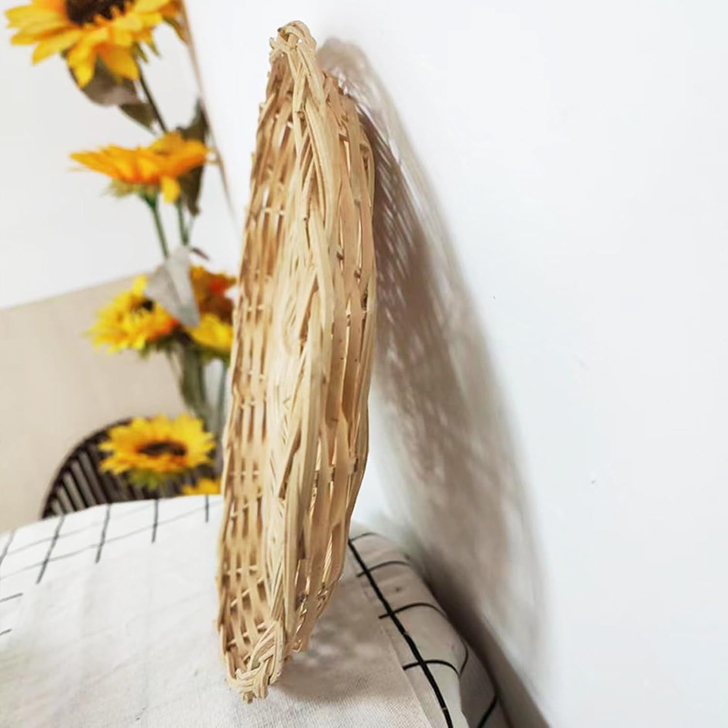 8 Pack Bamboo Paper Plate Holders, 10 Inches Reusable Wicker Charger Plates for Dinner Plates Natural Hand Woven Wicker Paper Plate Baskets for Home Party Daily Dinning Picnic - Image 6