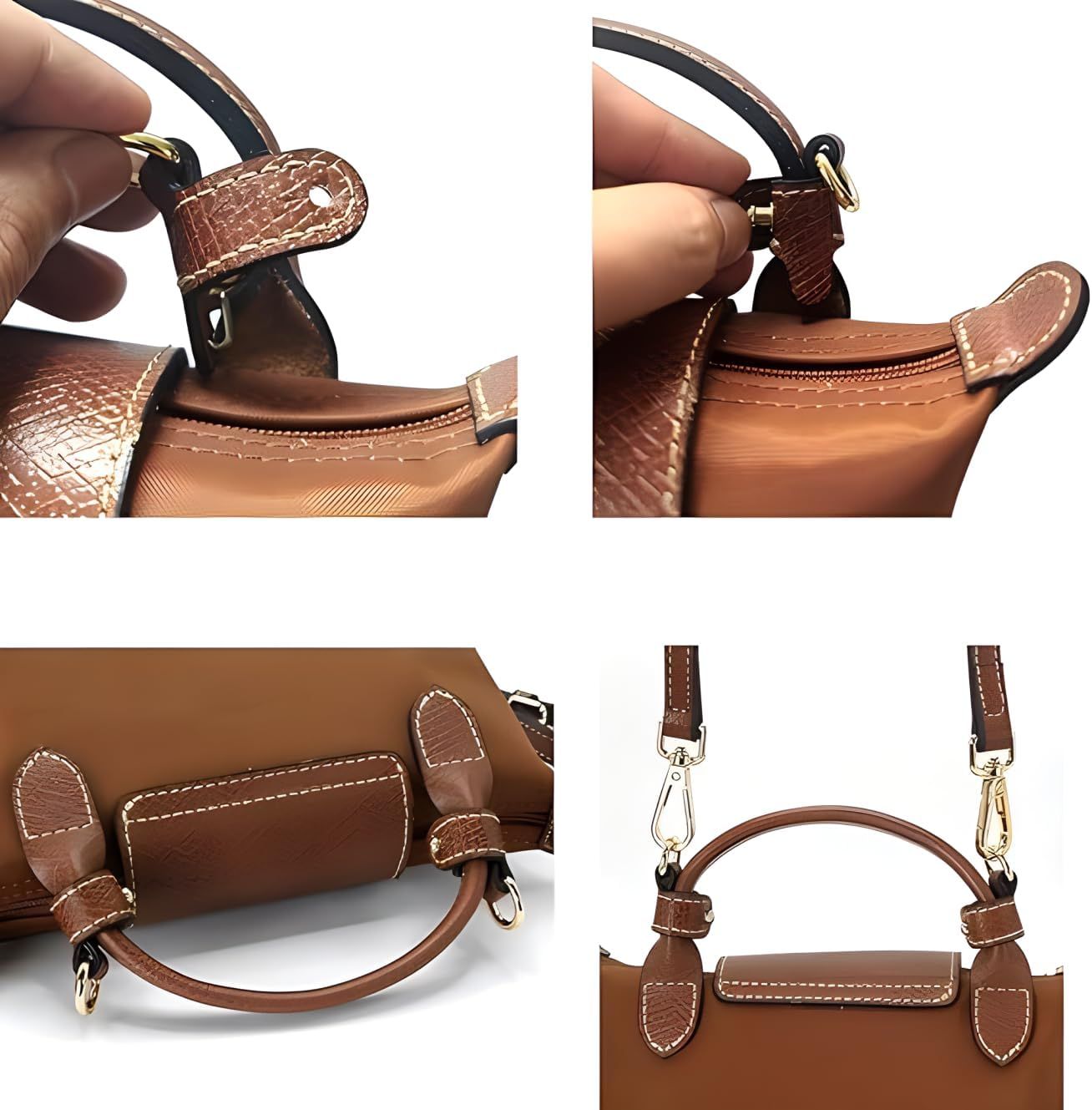 Leather Strap Suitable for Longchamp Handbag,Crossbody Adjustable Shoulder Strap Conversion Kit - Image 5