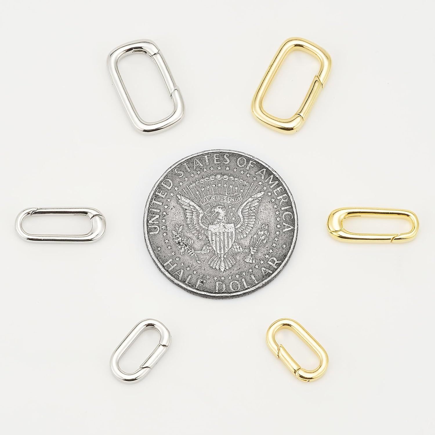 10pcs Oval Clasp Carabiner,Jewelry Necklace Connector for Extend or Repair,Gold-17.9mm - Image 3